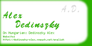 alex dedinszky business card